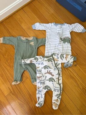 Koalababy Dino footies/sleepers - set of 3